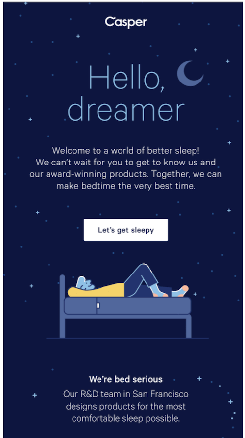 trigger email example: welcmoe