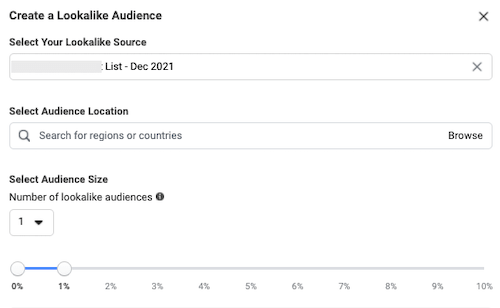 facebook ads - create a lookalike audience