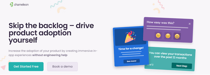 landing page ideas and trends of 2022 - chameleon example