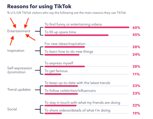 best marketing strategies for 2022 - tiktok used for entertainment