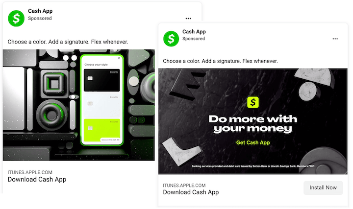 facebook ad examples - cashapp