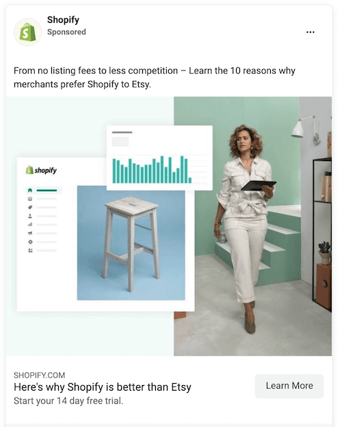 facebook ad examples - shopify