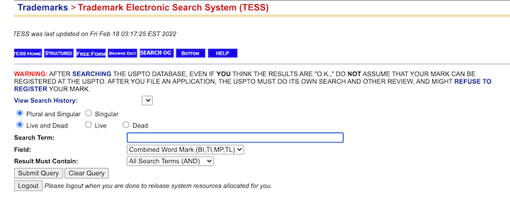 how to come up with a business name - united states trademark electronic search system