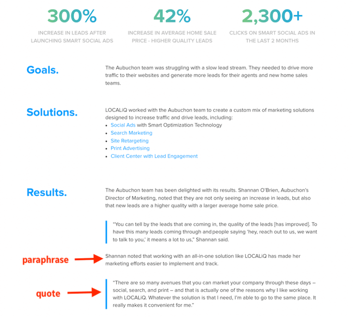 simple case study format