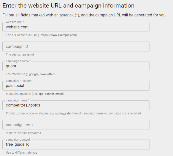 segmentação de públicos de concorrentes com mídia paga - criação de campanha de URL