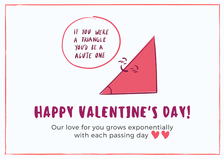 valentines day customer message - triangle pun