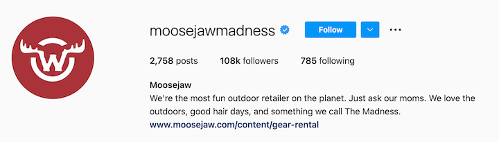 funny instagram bio ideas - moosejaw madness