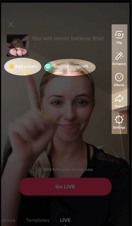 como ir ao vivo no tiktok - tópicos, efeitos e opções de alteração de fotos