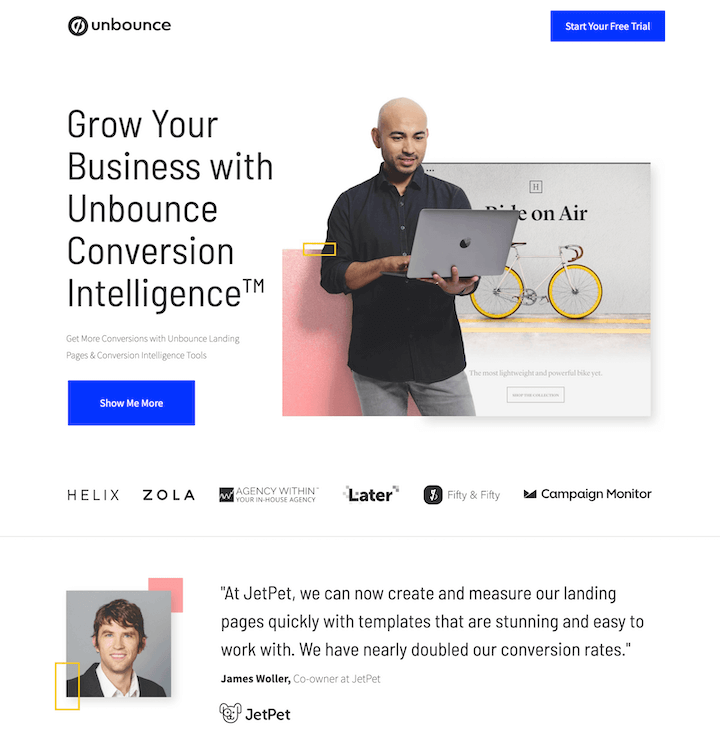 landing page examples - unbounce