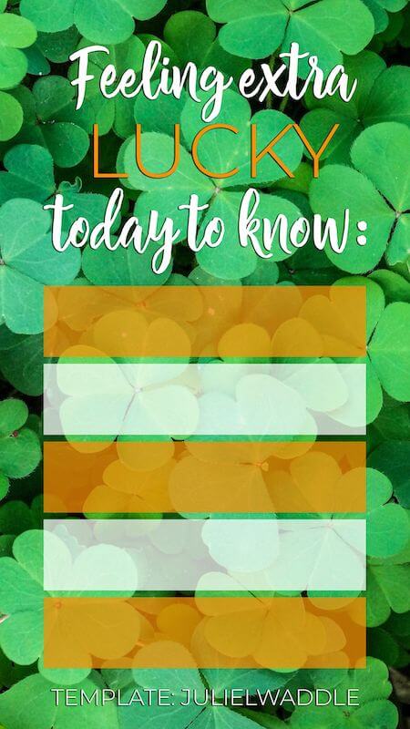 attractive st patrick's day instagram captions - instagram story template