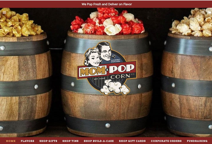 website design trends 2022 - mom and popcorn retro example