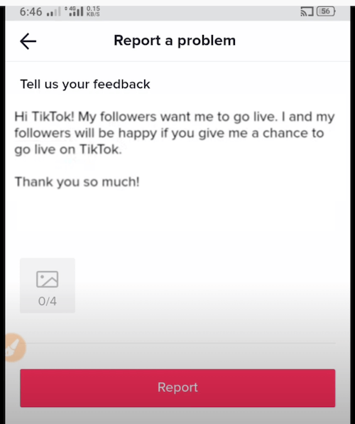 how to go live on tiktok without 1000 followers - message