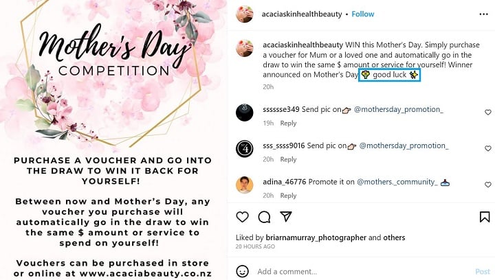 mothers day instagram captions - emoji example