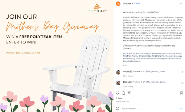 mothers day marketing ideas - giveaway