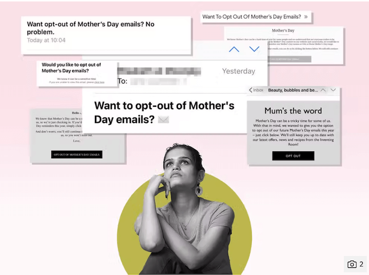 mothers day marketing ideas - inclusive opt out messaging