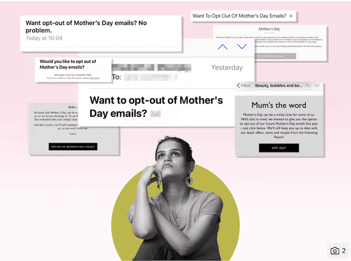 ideas de marketing para el día de la madre: mensaje de cancelación de suscripción inclusivo