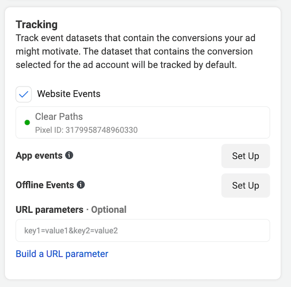 facebook ad tracking setup