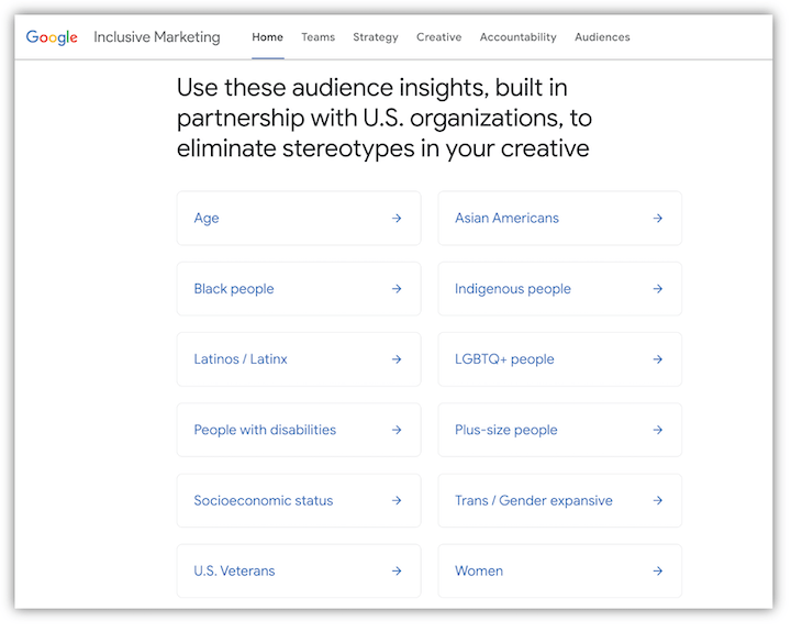 google's inclusive marketing toollkit