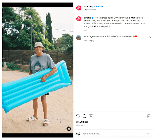 airbnb ad targeted at seniors