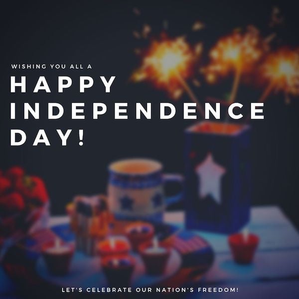 4th of july captions for instagram - sparklers table setting with text that reads happy independence day