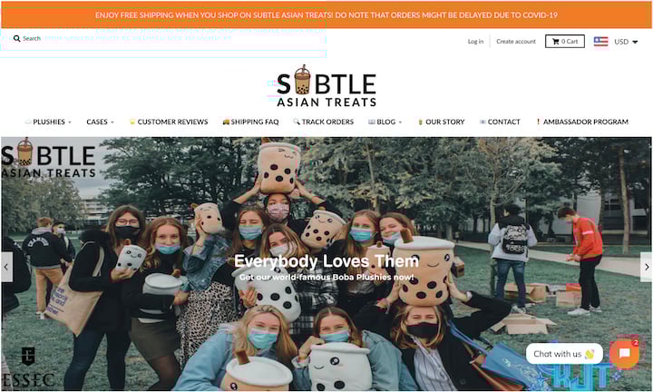 ecommerce website examples - subtle asian treats