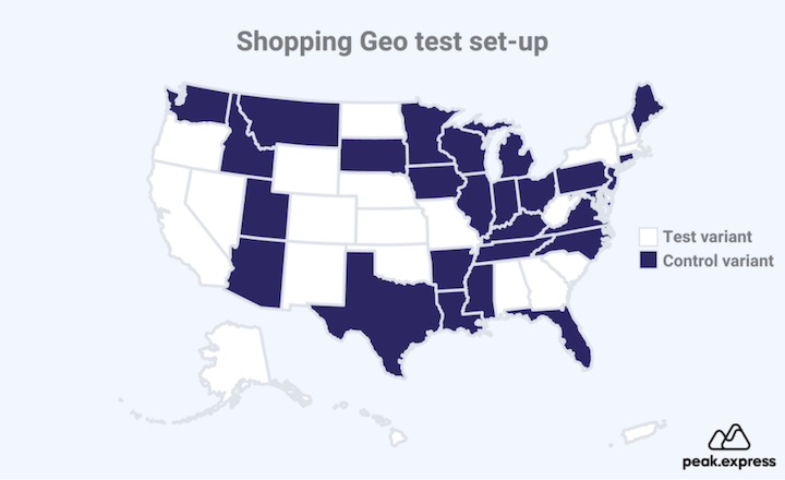 Prueba a/b de Google Shopping: configuración de la experiencia geográfica