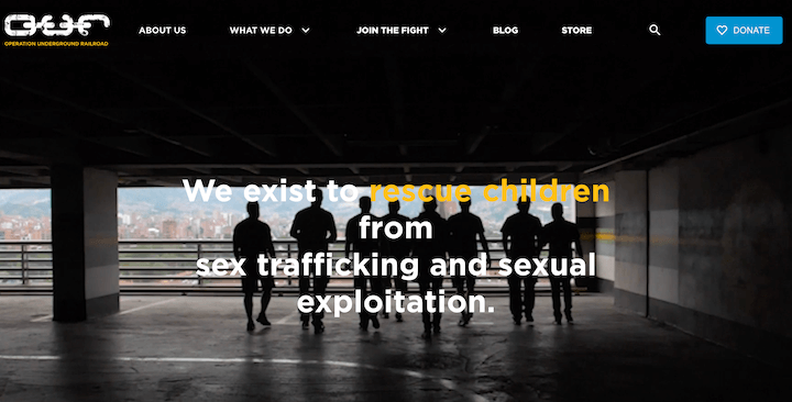 nonprofit website examples - operation underground railroad