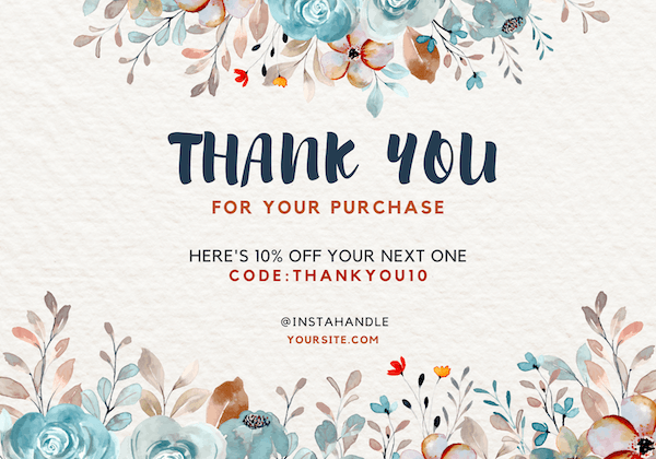 thank you for your order images - template with promo code