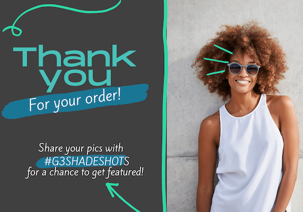 thank you for your purchase template - with instagram hashtag