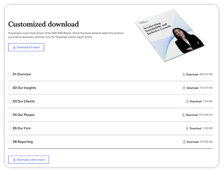 gated content example - customized report