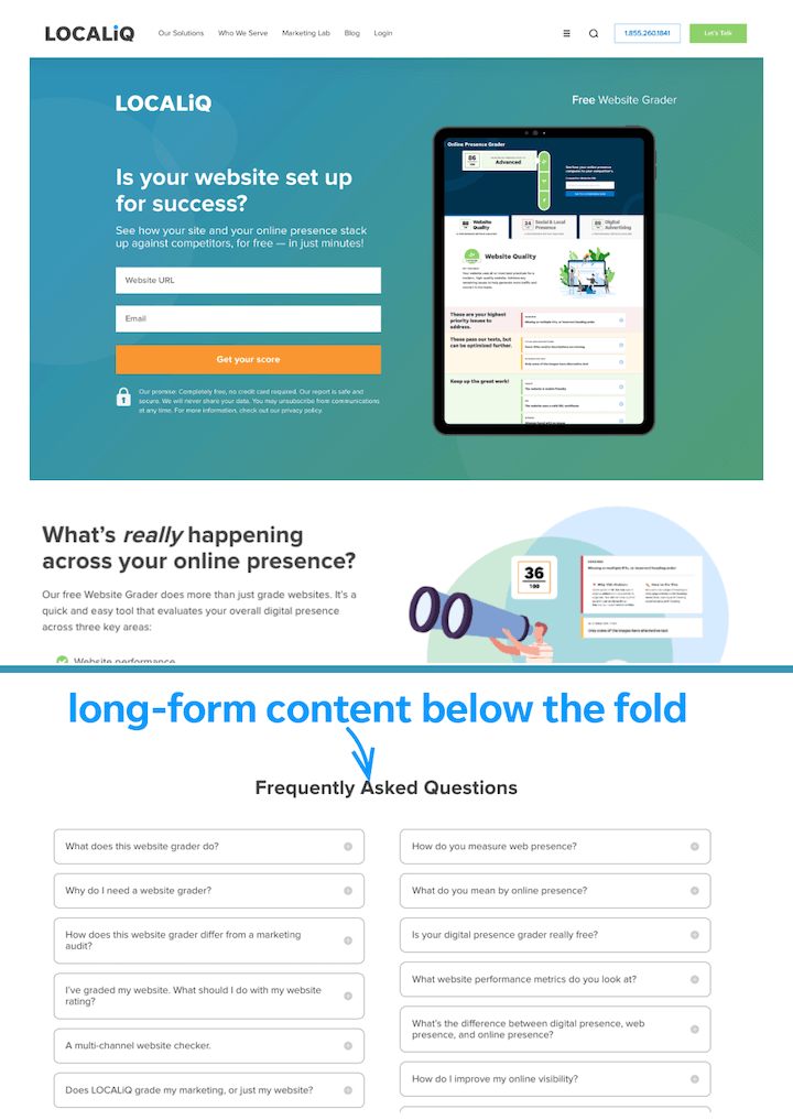 page de destination optimisée pour le référencement pour le contenu fermé