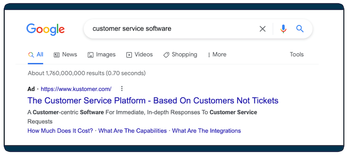 google ads examples - kustomer