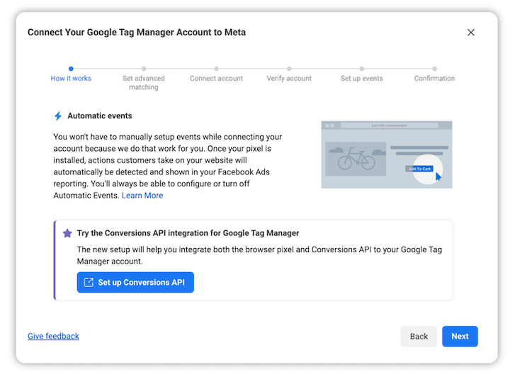 optimisation des publicités facebook - configuration des pixels du gestionnaire de balises google