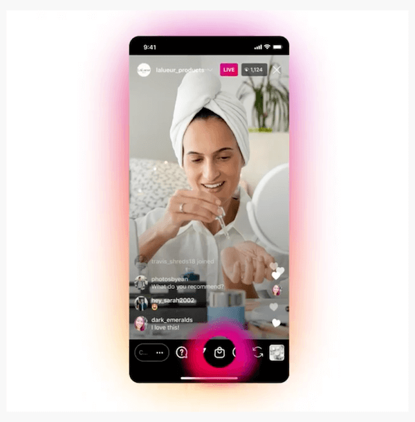 как увеличить вовлеченность в Instagram - пост о покупках в Instagram в прямом эфире