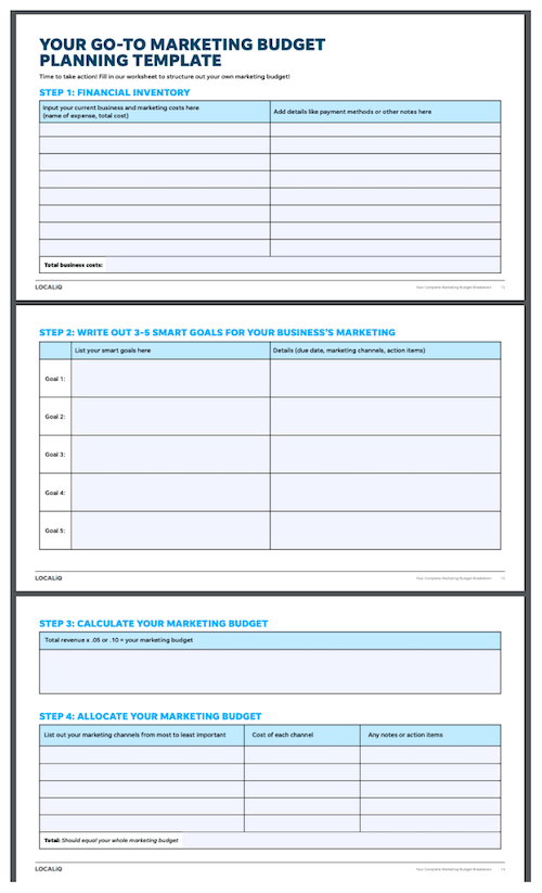 localiq small business budgeting template