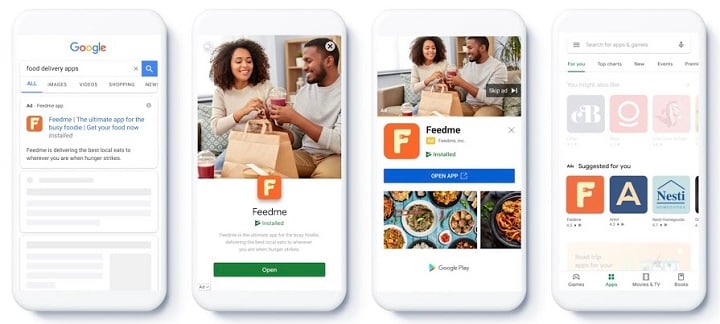 google ads types - app campaign ad examples
