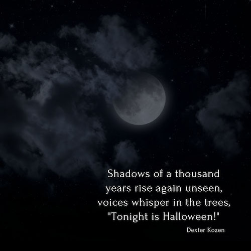 halloween greetings and sayings - full moon in a cloudy night sky