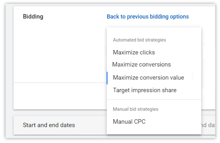 maximizar lances de valor de conversão em anúncios do Google