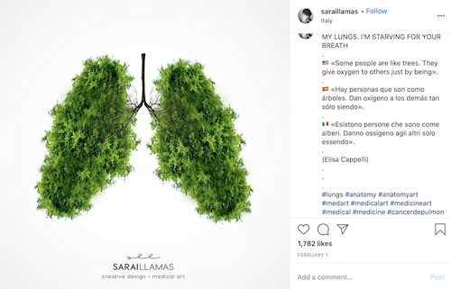 november marketing ideas - lung cancer awareness instagram post