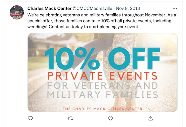 november marketing ideas - military family month tweet