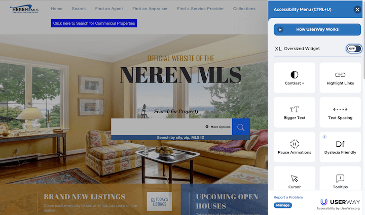real estate website design examples - accessibility plugin