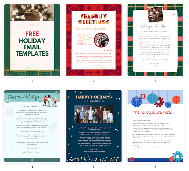 free holiday email templates in canva