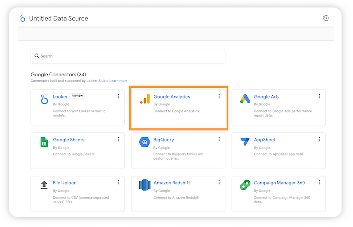 google data/looker studio - google analytics connector