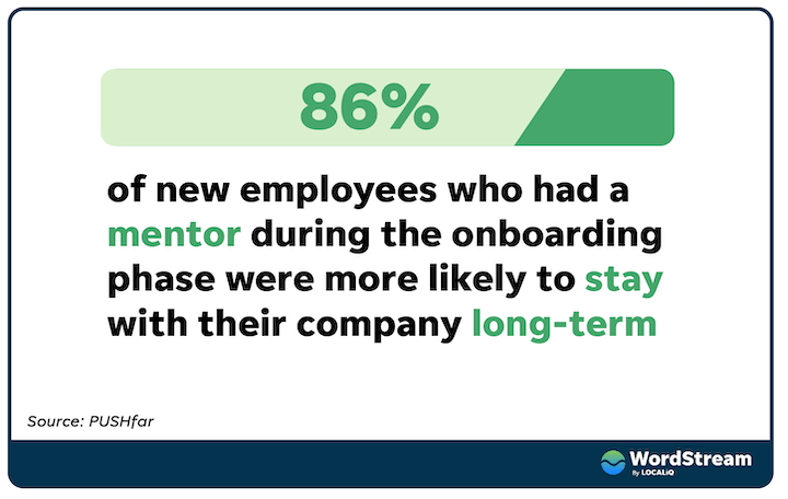 how to train new hires - employees with mentors stay with their company long-term