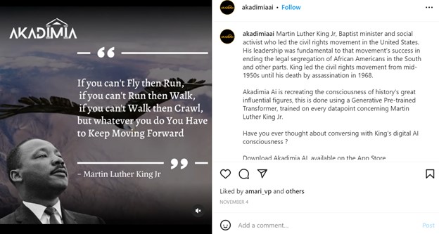 inclusive holiday marketing - dr martin luther king jr quote feature on social media