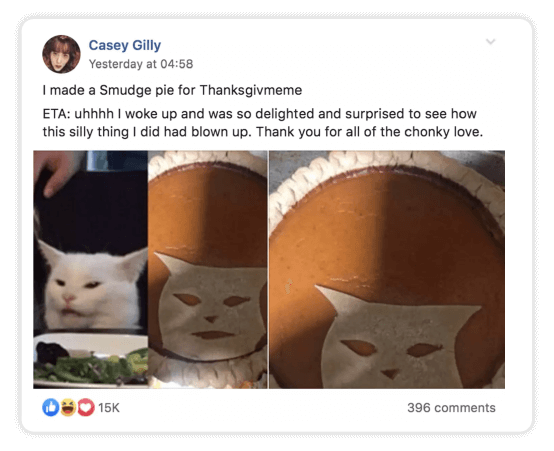 thanksgiving instagram captions - smudge pie meme