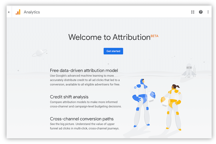 nuevo proyecto de atribución de google analytics