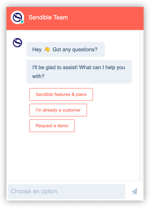 sendible chatbot example