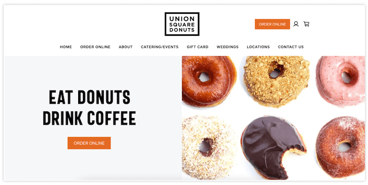 exemples de conception de site Web de restaurant - beignets union square