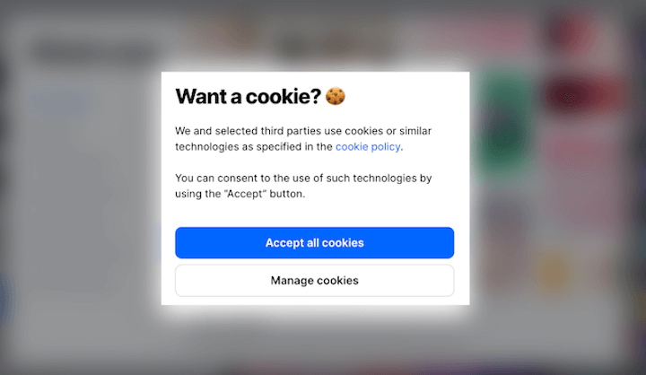 cookie consent banner examples - want a cookie